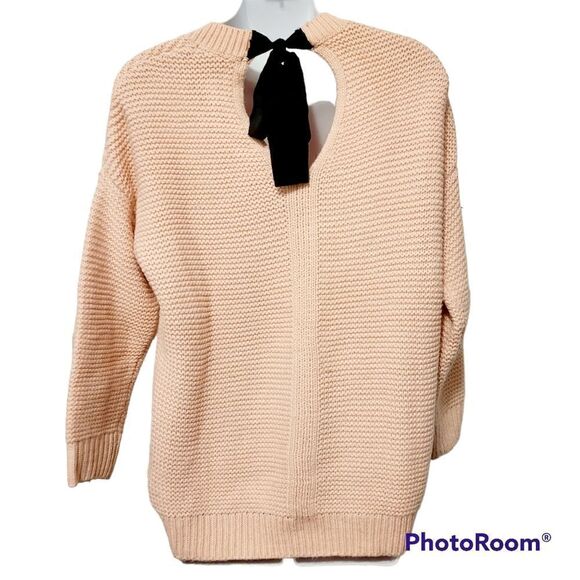 2/$20 Forever 21 pink with black ribbon sweater - Picture 2 of 4